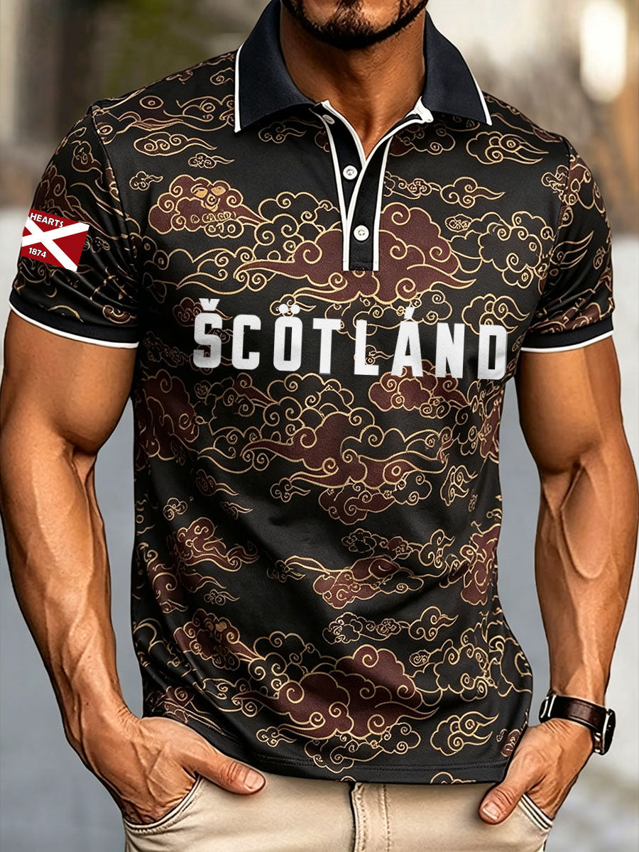 Men's Scotland Football Lover Heart Art Printed Casual Tops