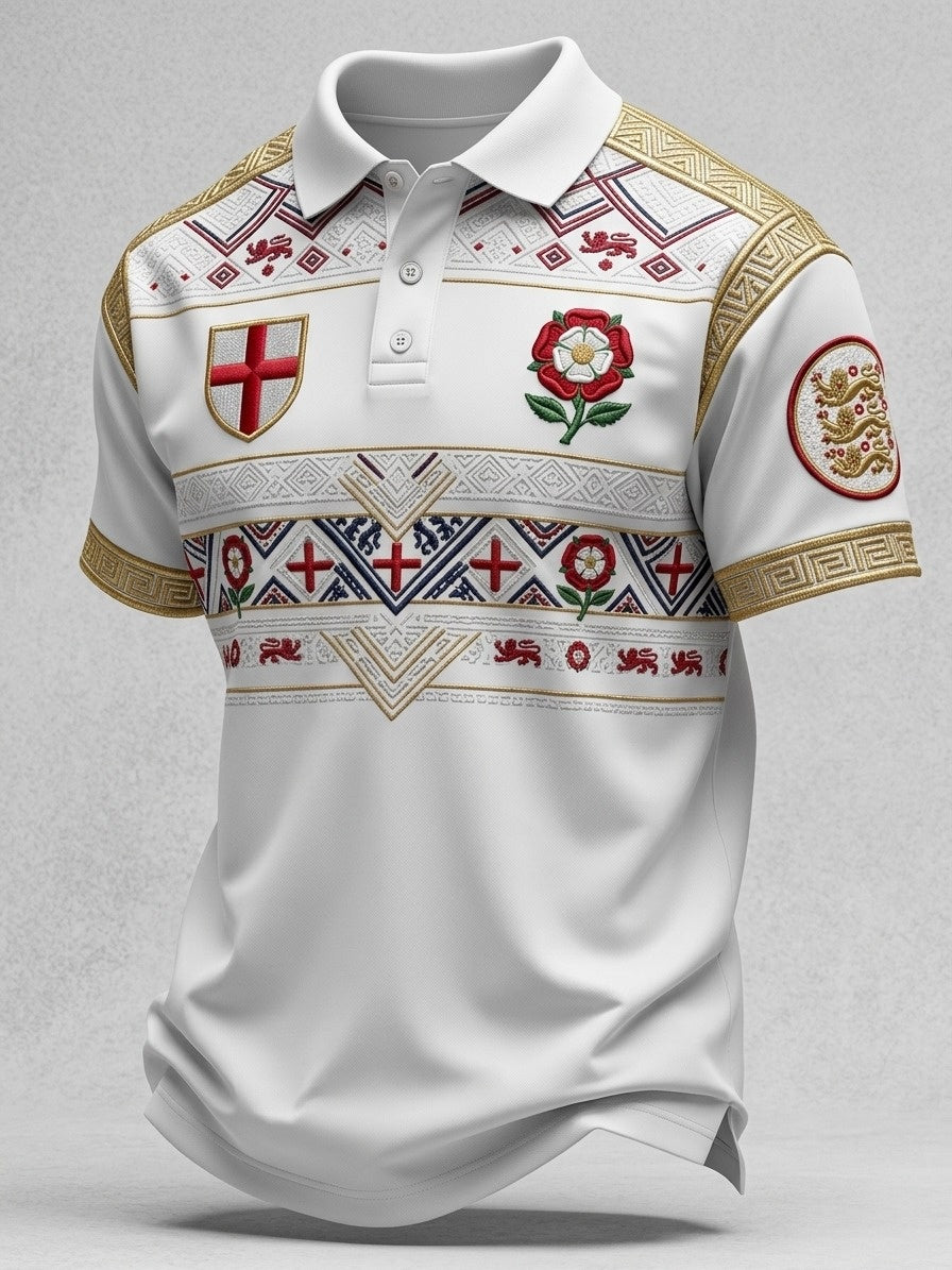 Men's UK England Tudor Rose Football Lover 2026 Printed T-shirt