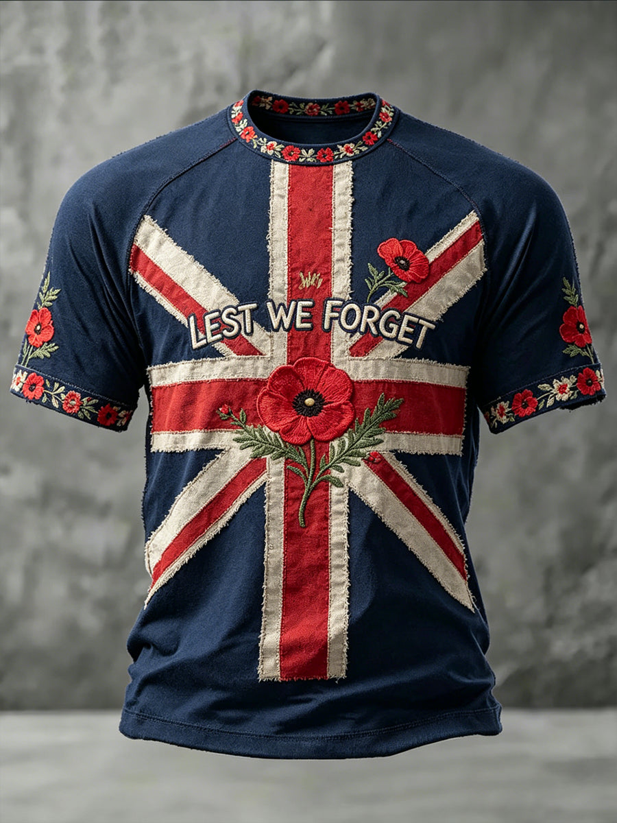 Men's Lest We Forget Printed Casual short sleeves t-shirt