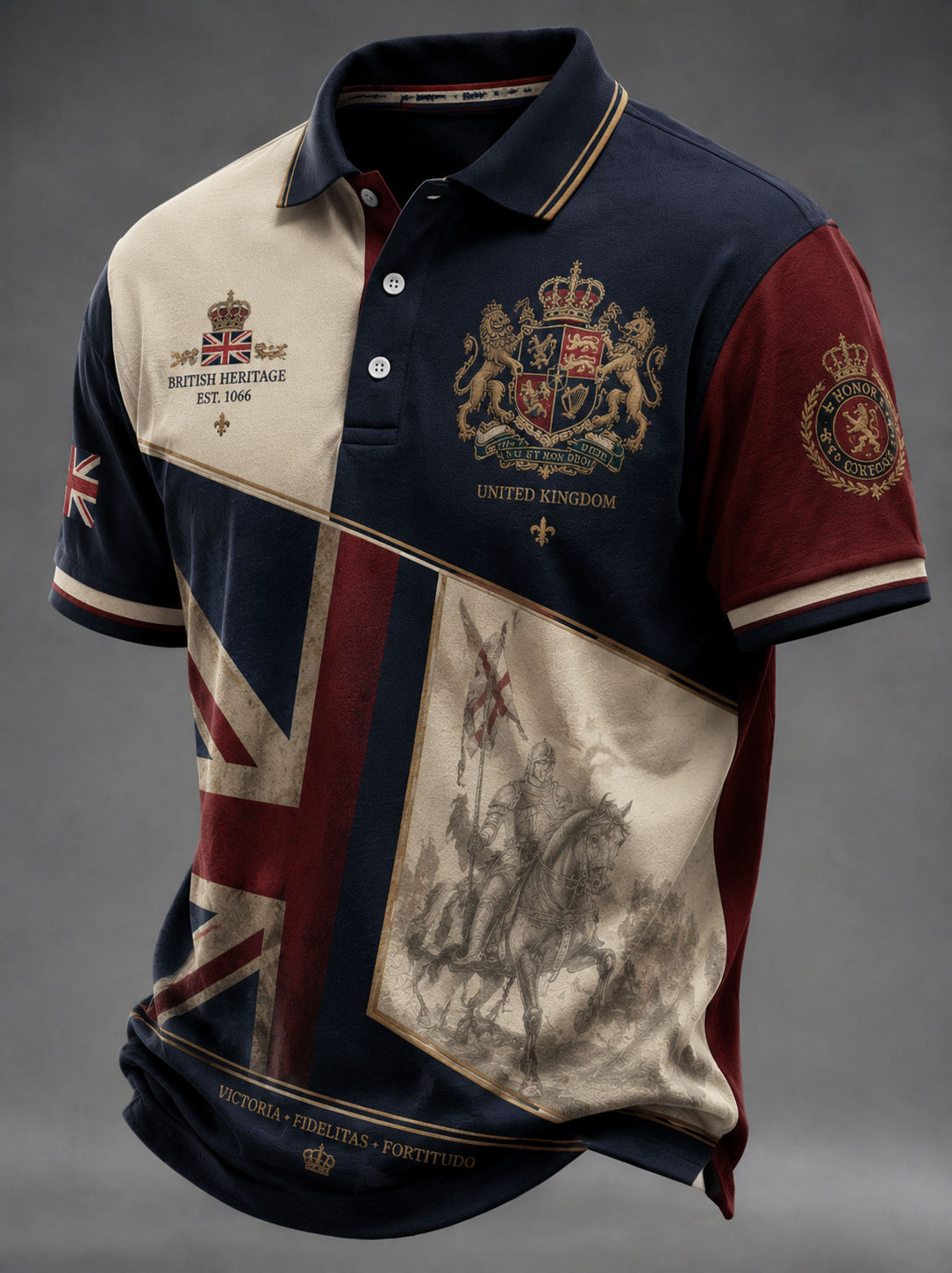 Men's British Knight Royal Arms Printed Shirt