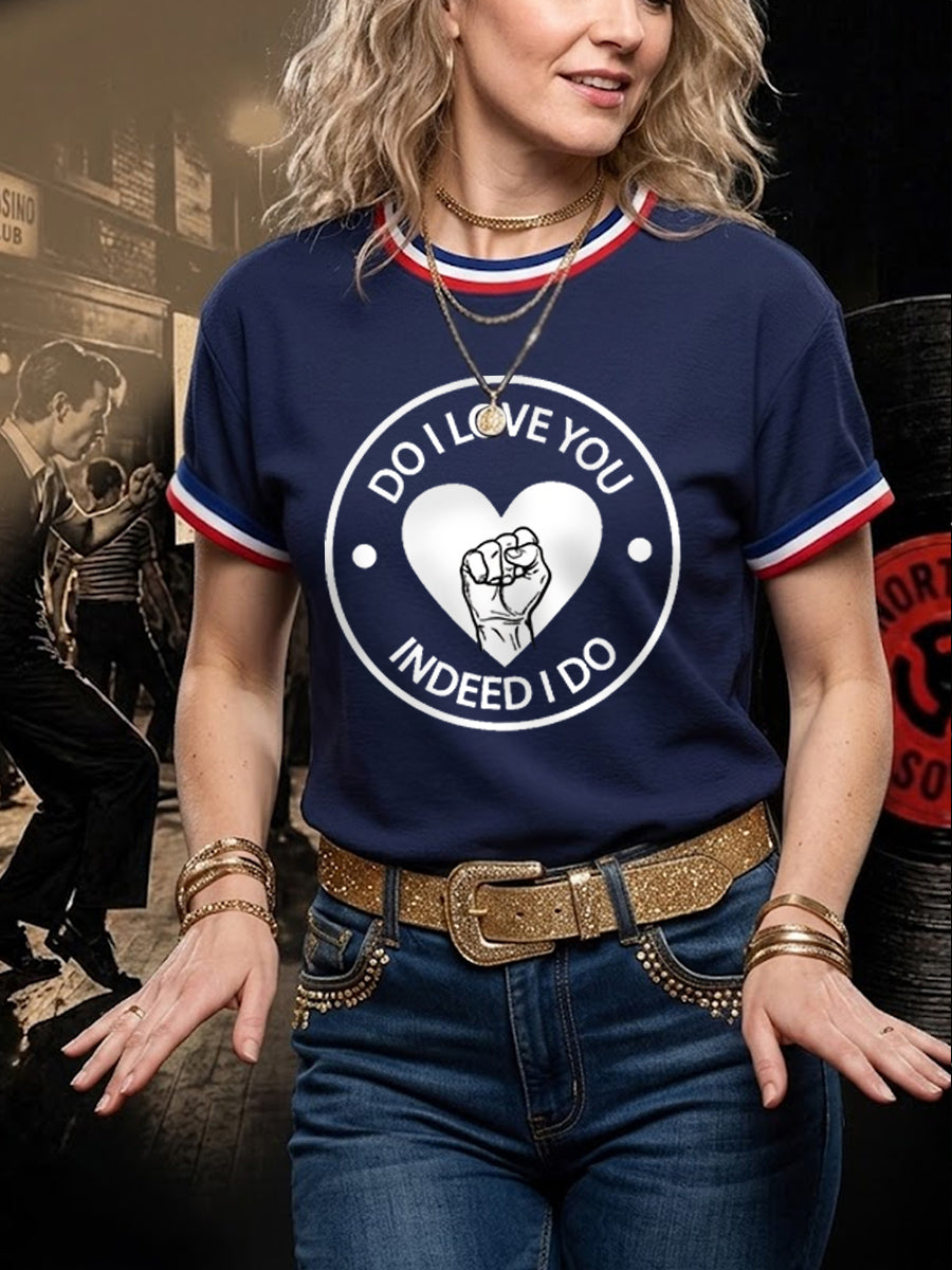 Women's Retro Northern Soul Do I Love You Indeed I Do Print Casual Tee