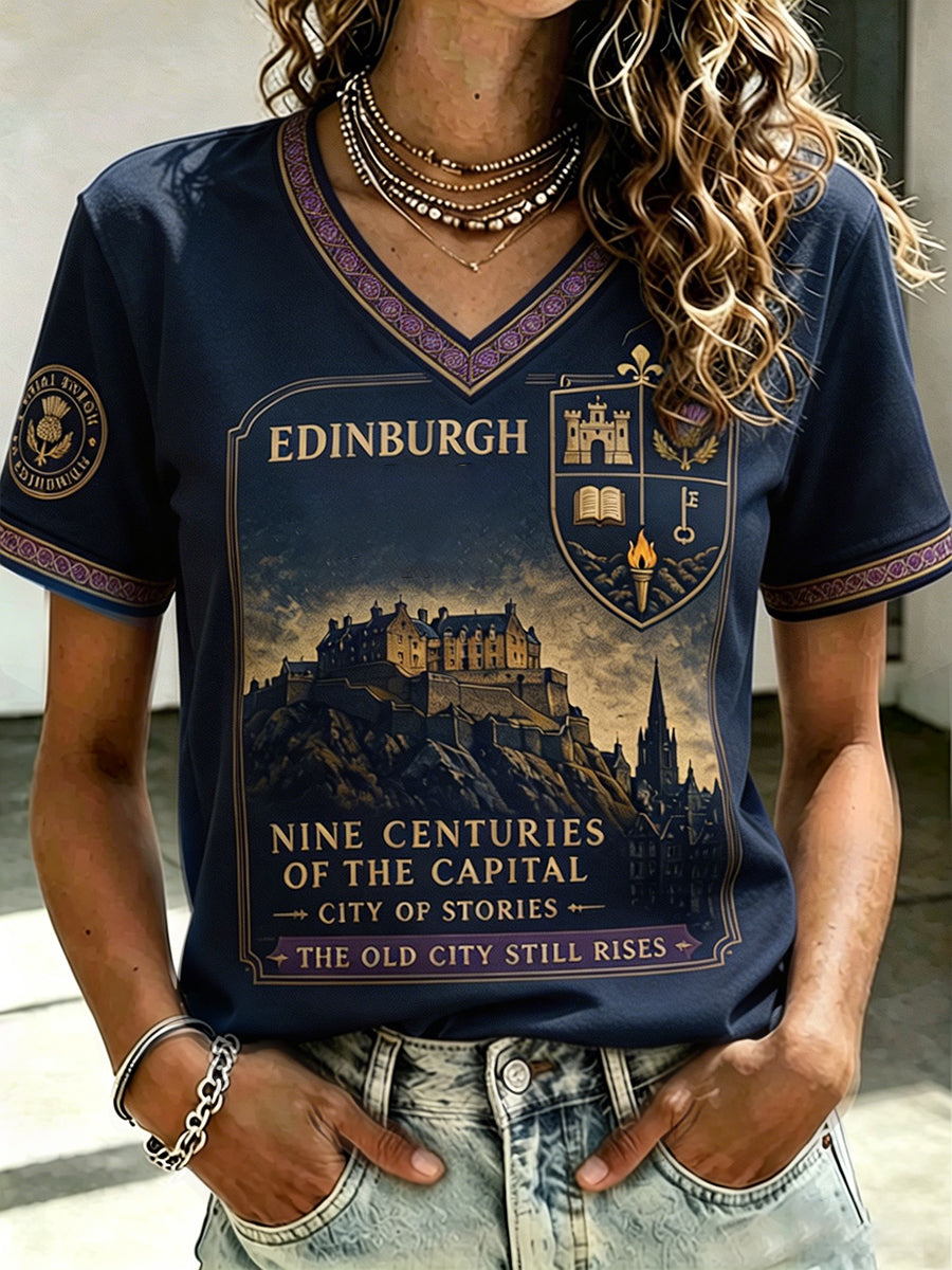 Women's Edinburgh City Proud Art Printed T-shirt