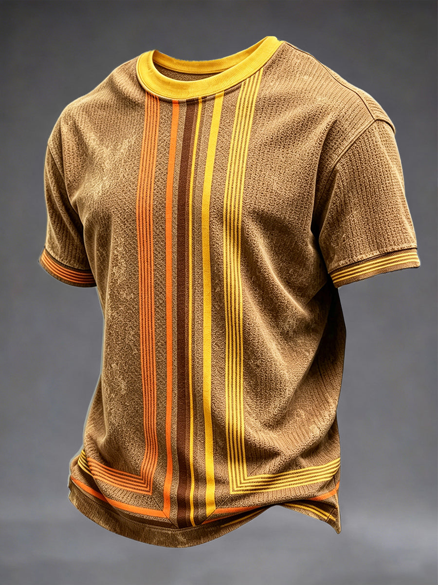 Men's The Stone Rose Classic Vintage Striped Casual T-shirt
