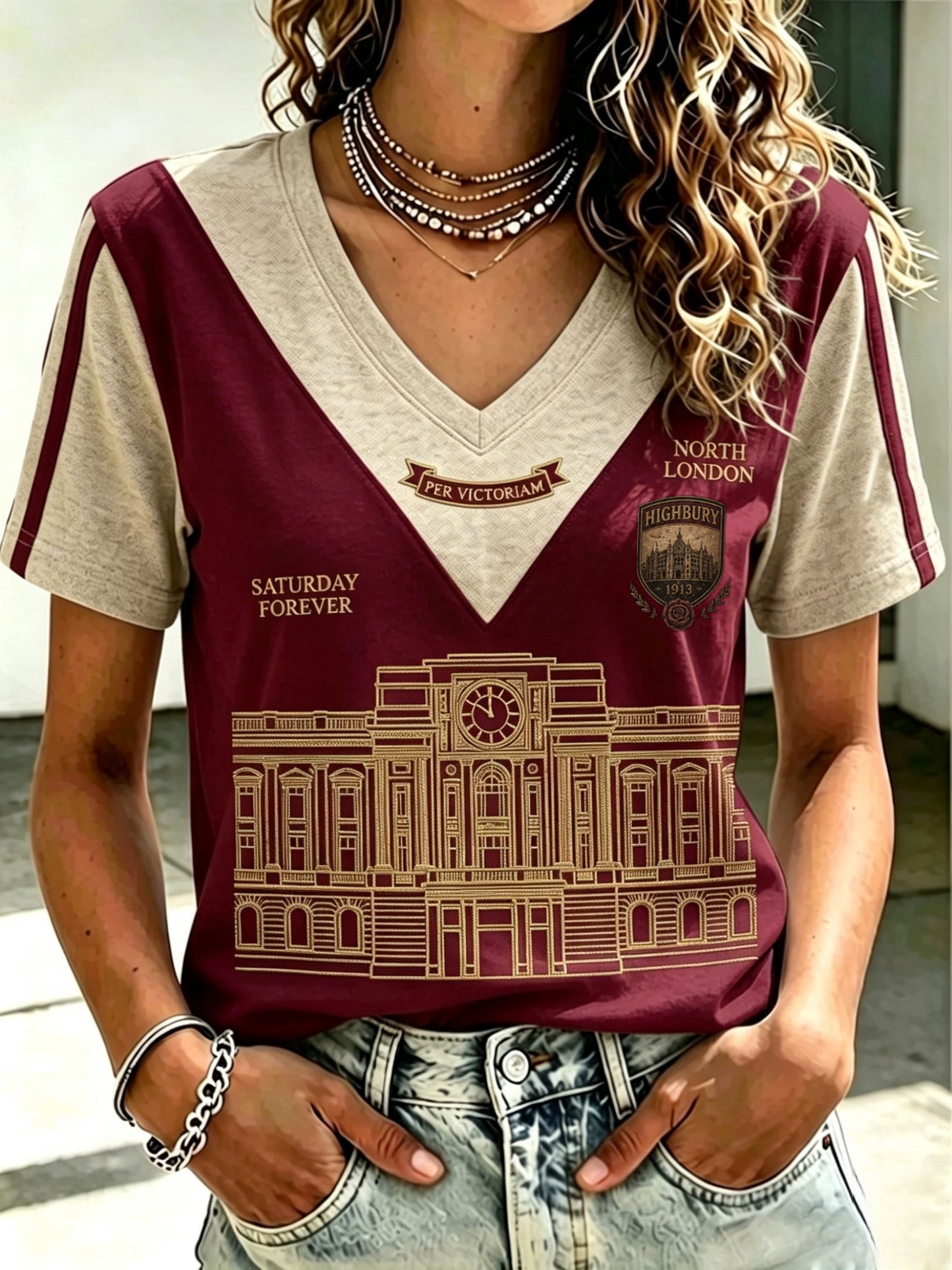 Women's Retro North LondonGlory Red Football Fan T-Shirts
