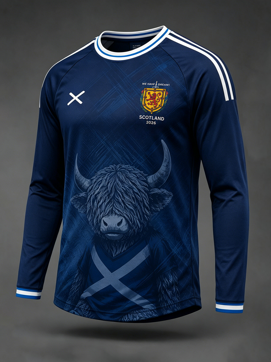 Men's Scotland Printed long sleeve round neck T-shirt
