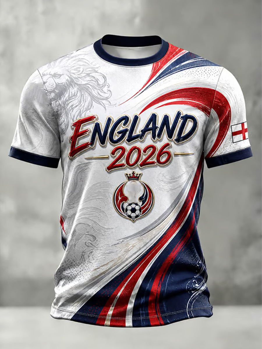 Men's UK Football Lover England Printed short sleeves t-shirt