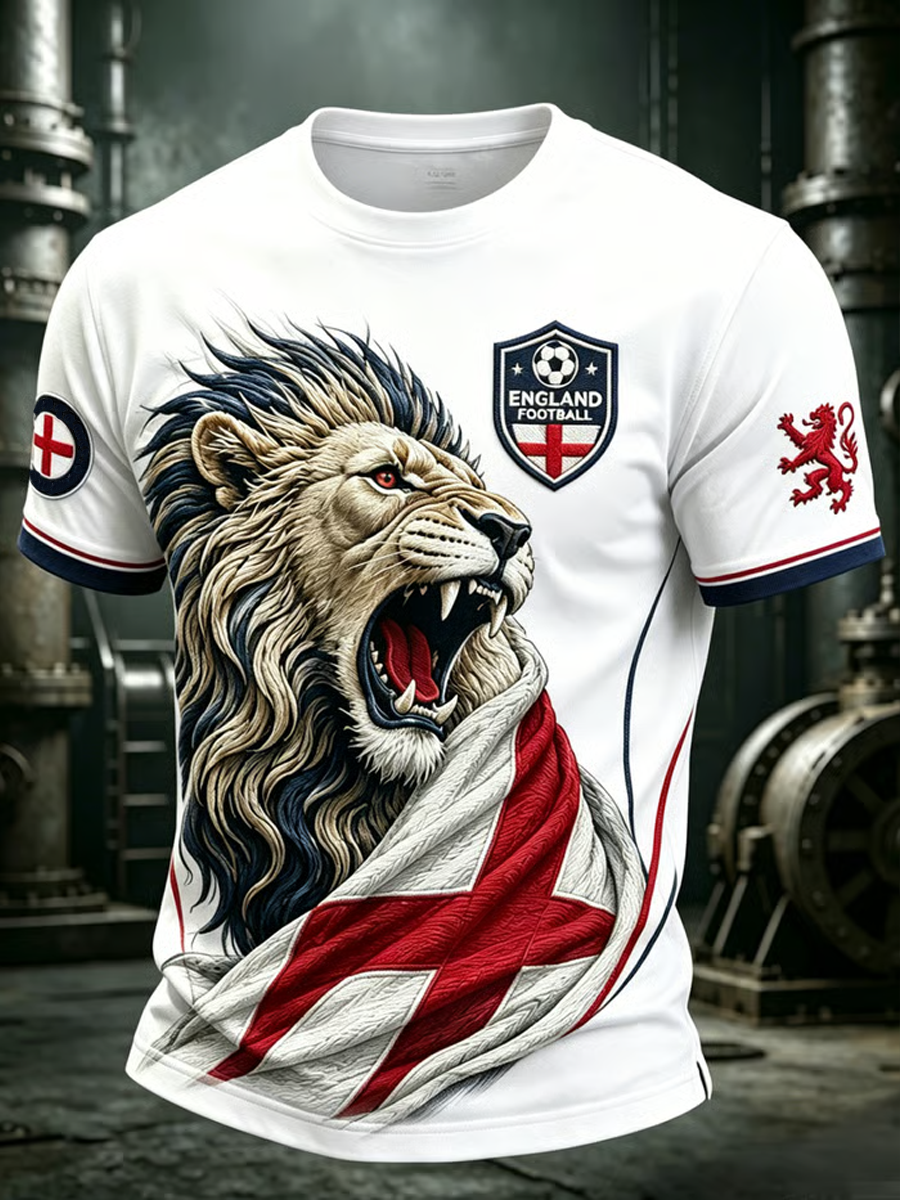 Men's UK Football Lover England Printed short sleeves t-shirt