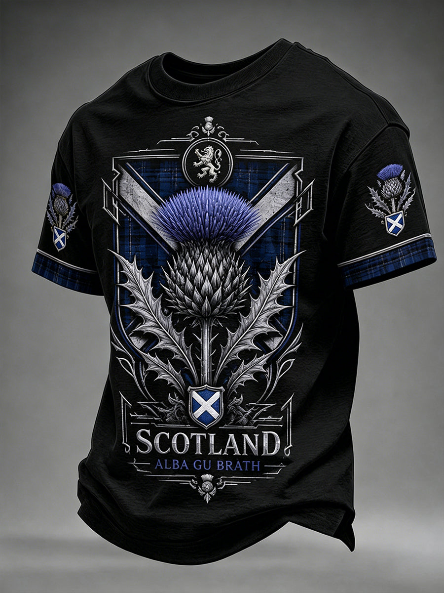Men's Scotland Art Printed Short Sleeve T-shirt