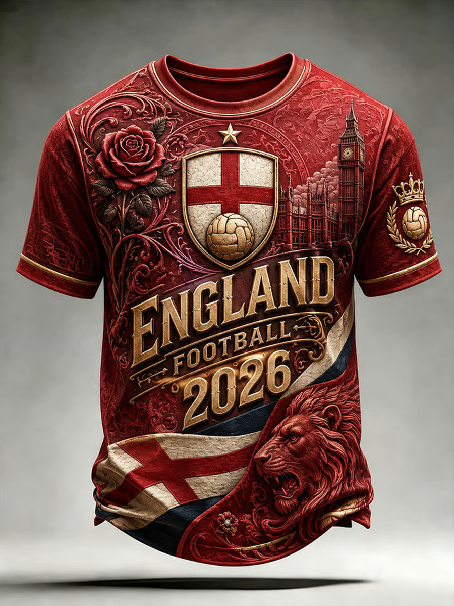 Men's UK Football Lover England Printed short sleeves t-shirt