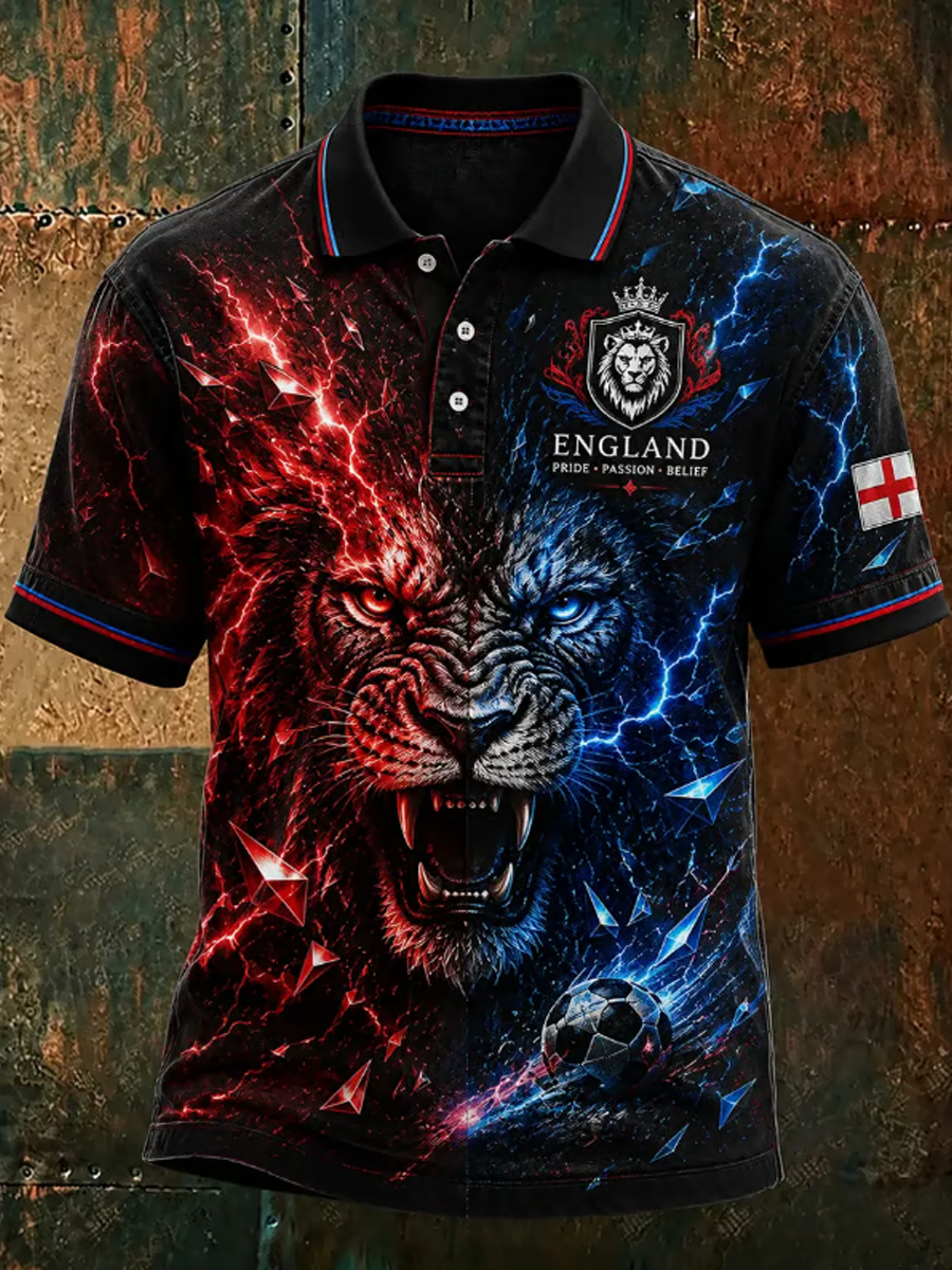Men's UK Football Lover England Printed polo shirt