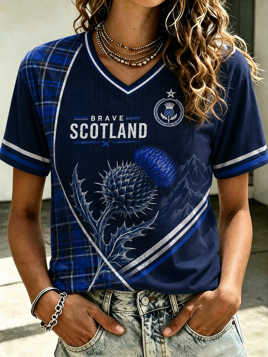 Women's UK Football Lover Scotland Printed short-sleeved T-shirt