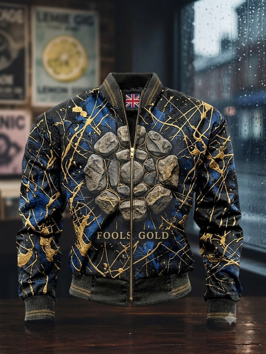Men's Vintage UK Stone Rose American-Style Splatter Jacket