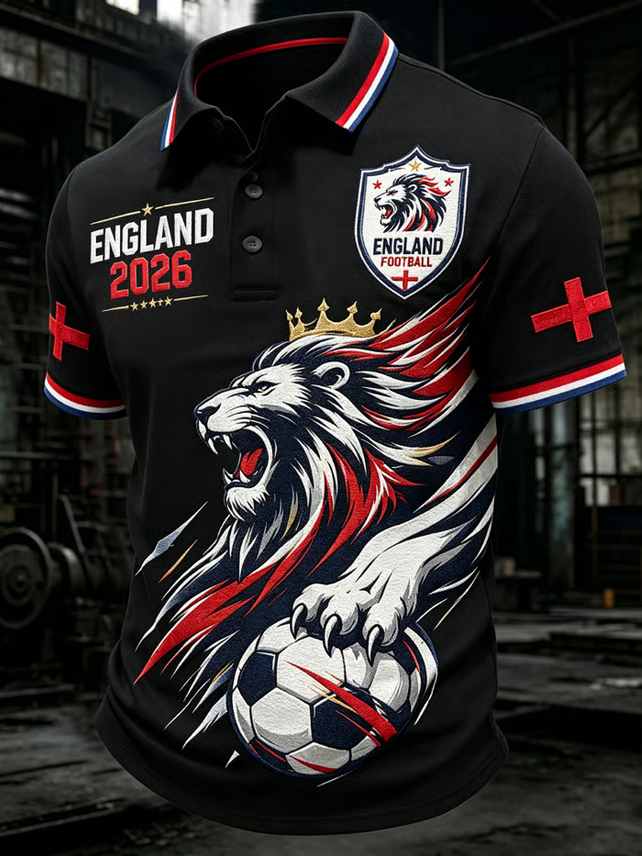 Men's UK Football Lover England Printed polo shirt