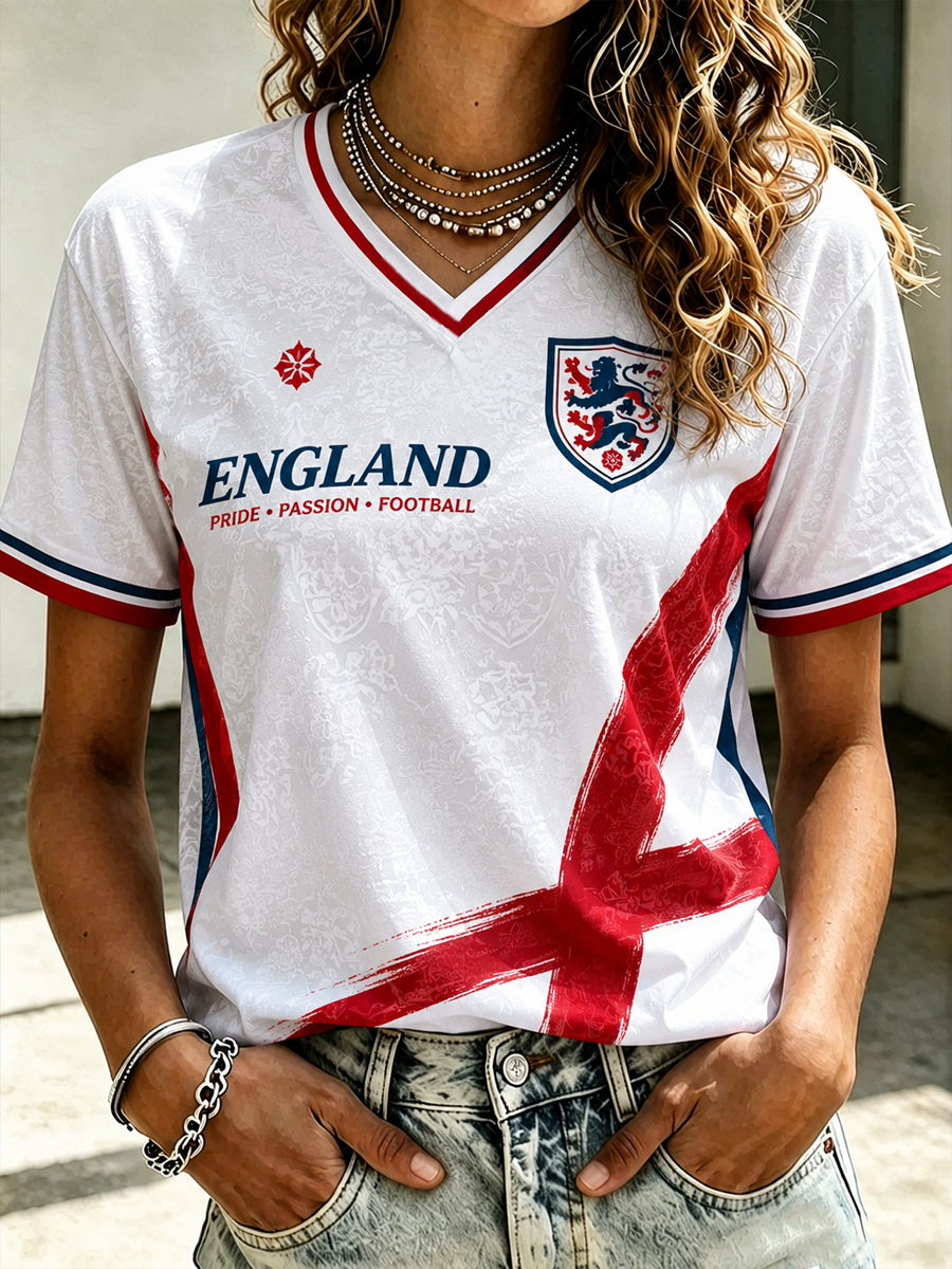 Women's UK Football Lover England Printed short-sleeved T-shirt