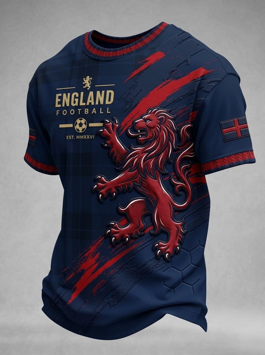 Men's UK England Football Lover 2026 Printed T-shirt