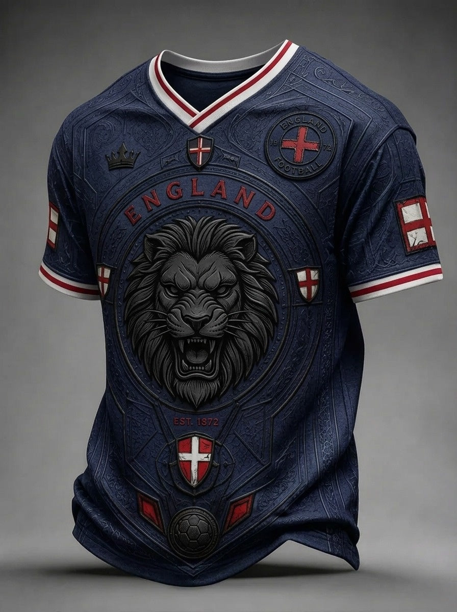 Men's UK England Football Lover 2026 Printed T-shirt