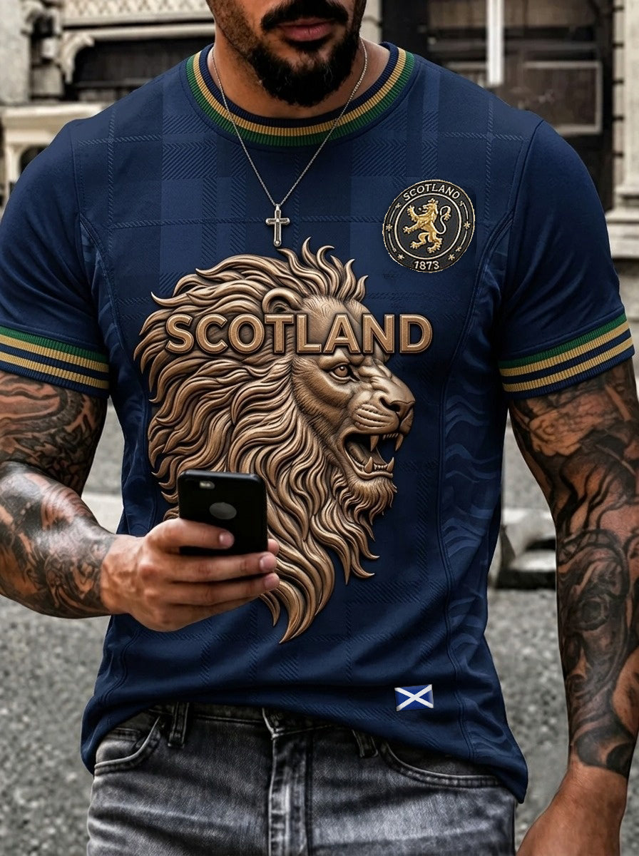 Men's UK Scotland Football Lover 2026 Printed T-shirt