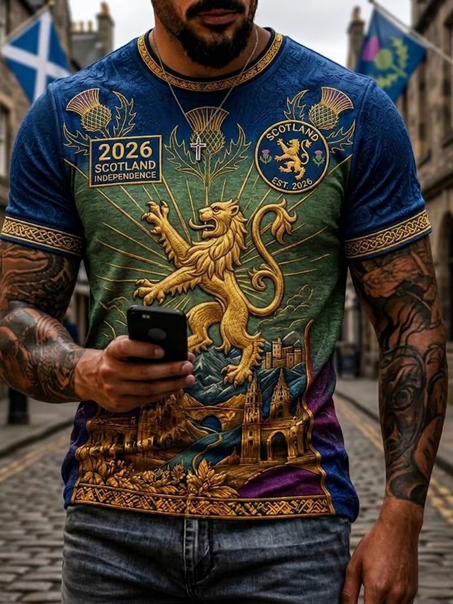Men's UK Football Lover Scotland Printed short sleeves t-shirt