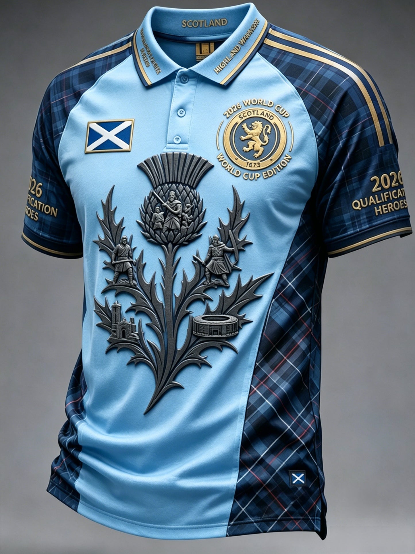Men's UK Scotland Football Lover 2026 Printed Polo Shirt