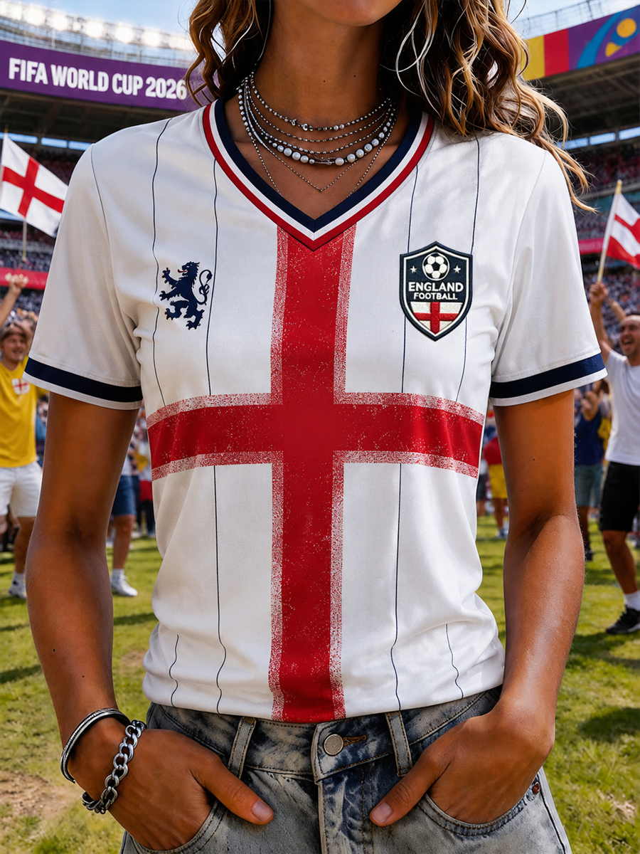 Women's UK Football Lover England Printed short-sleeved T-shirt