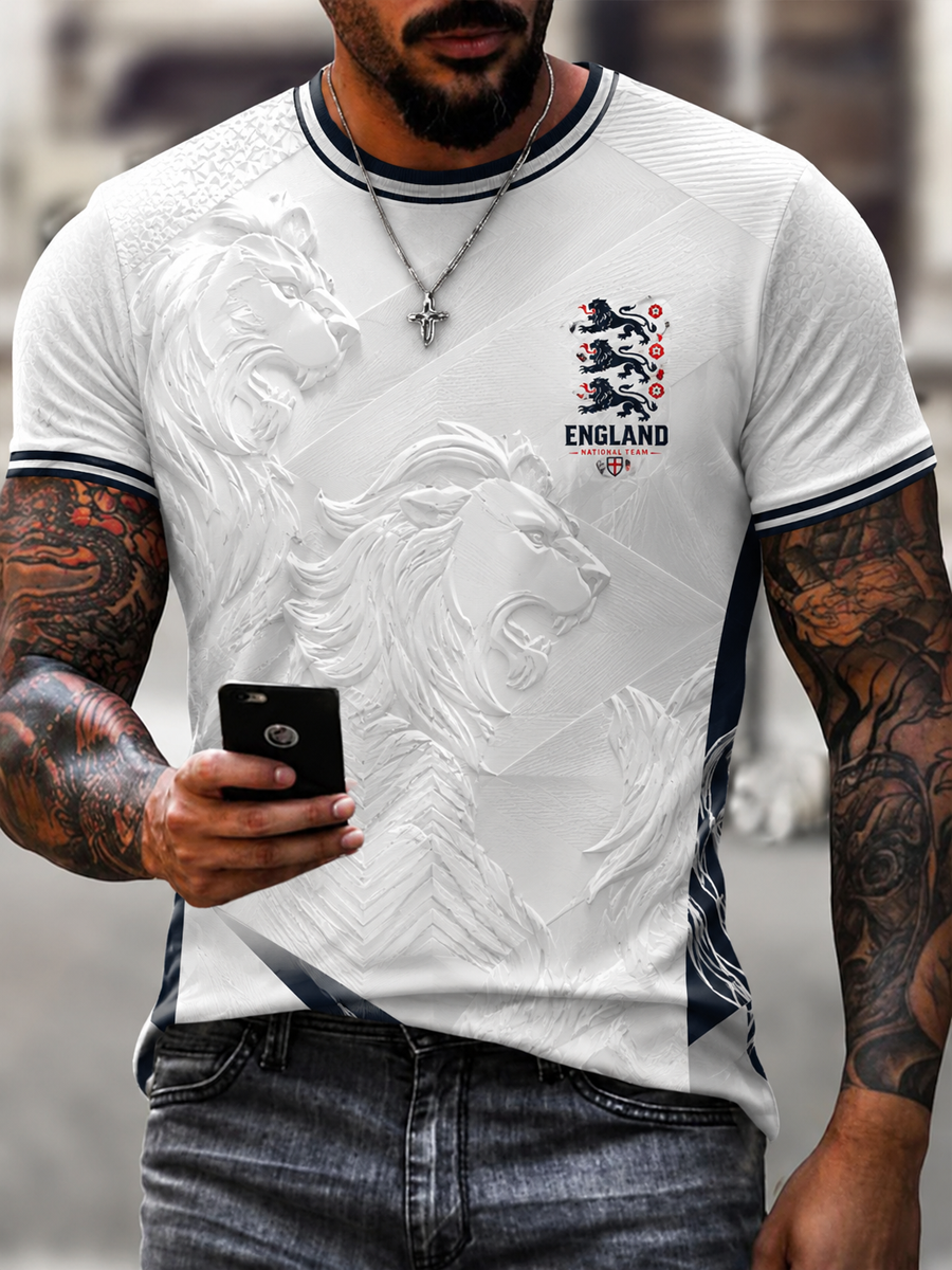 Men's UK Football Lover England Printed short sleeves t-shirt