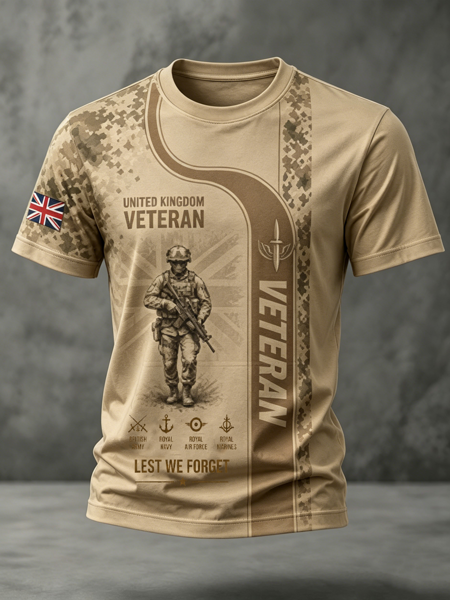 Men's British Veteran Print short sleeves t-shirt
