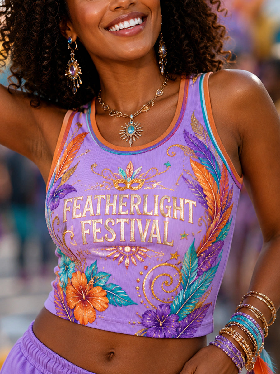 Women's Caribbean Carnival Print Casual Tank Top