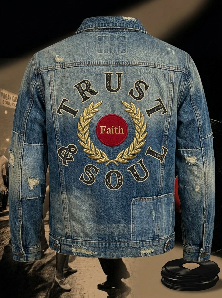 Men's Retro Northern Soul Print Long-Sleeve Jackets