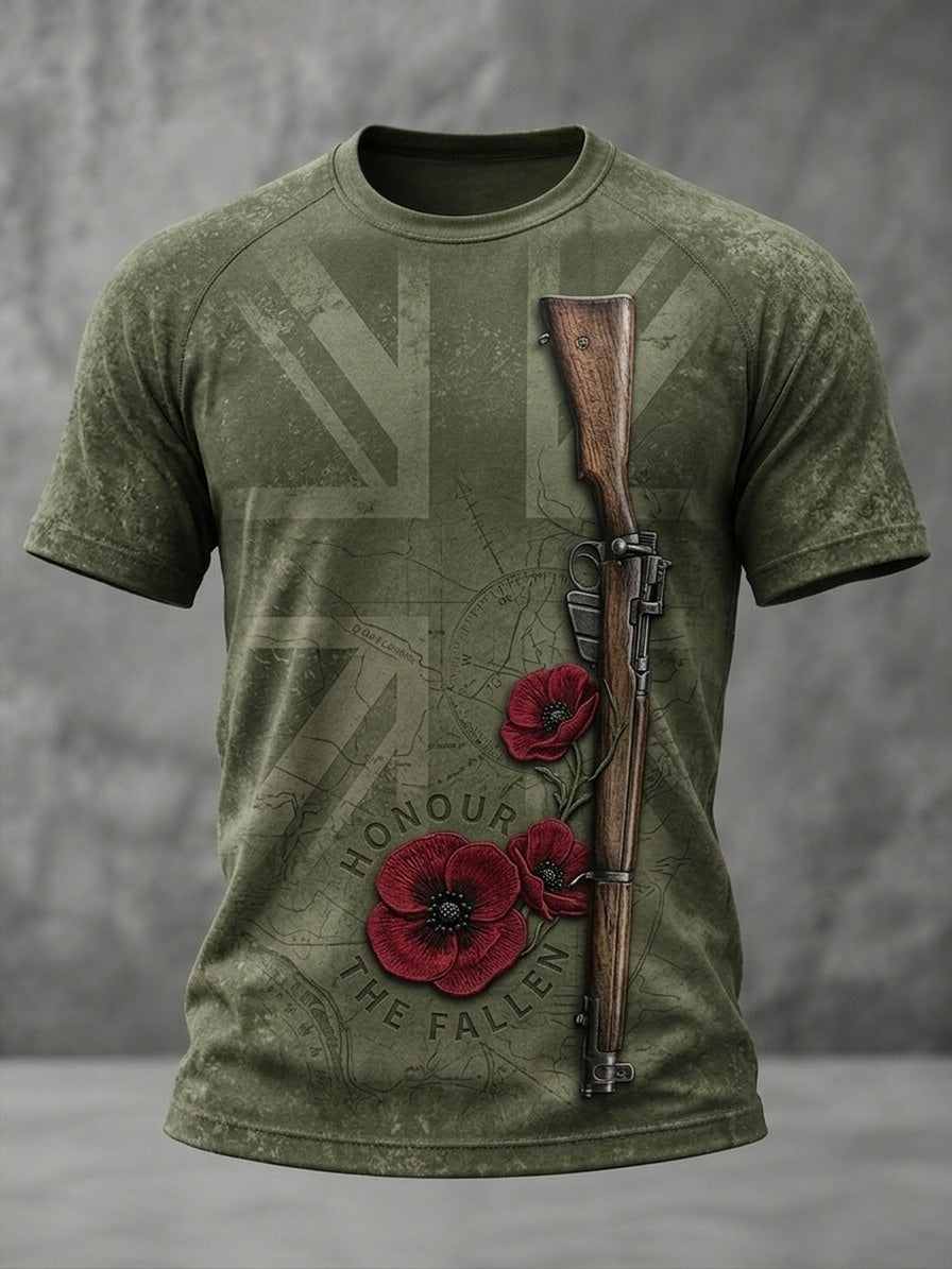 Men's British veteran print short sleeve t-shirt