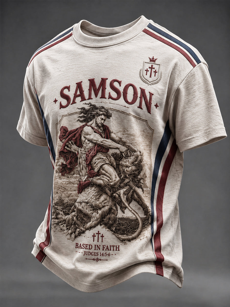 Men's British Style Faith Printed T-shirt