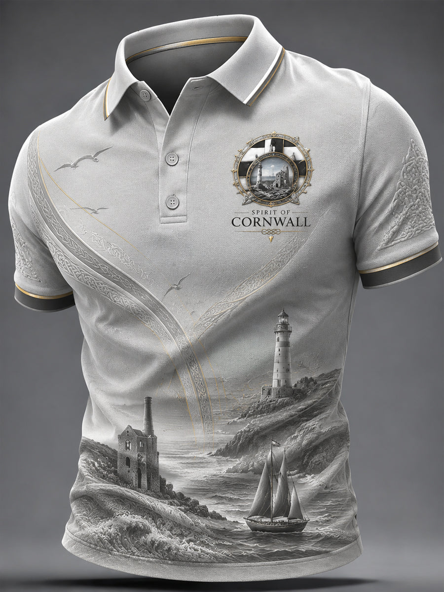 Men's Cornish Celtic-style Print Casual Top