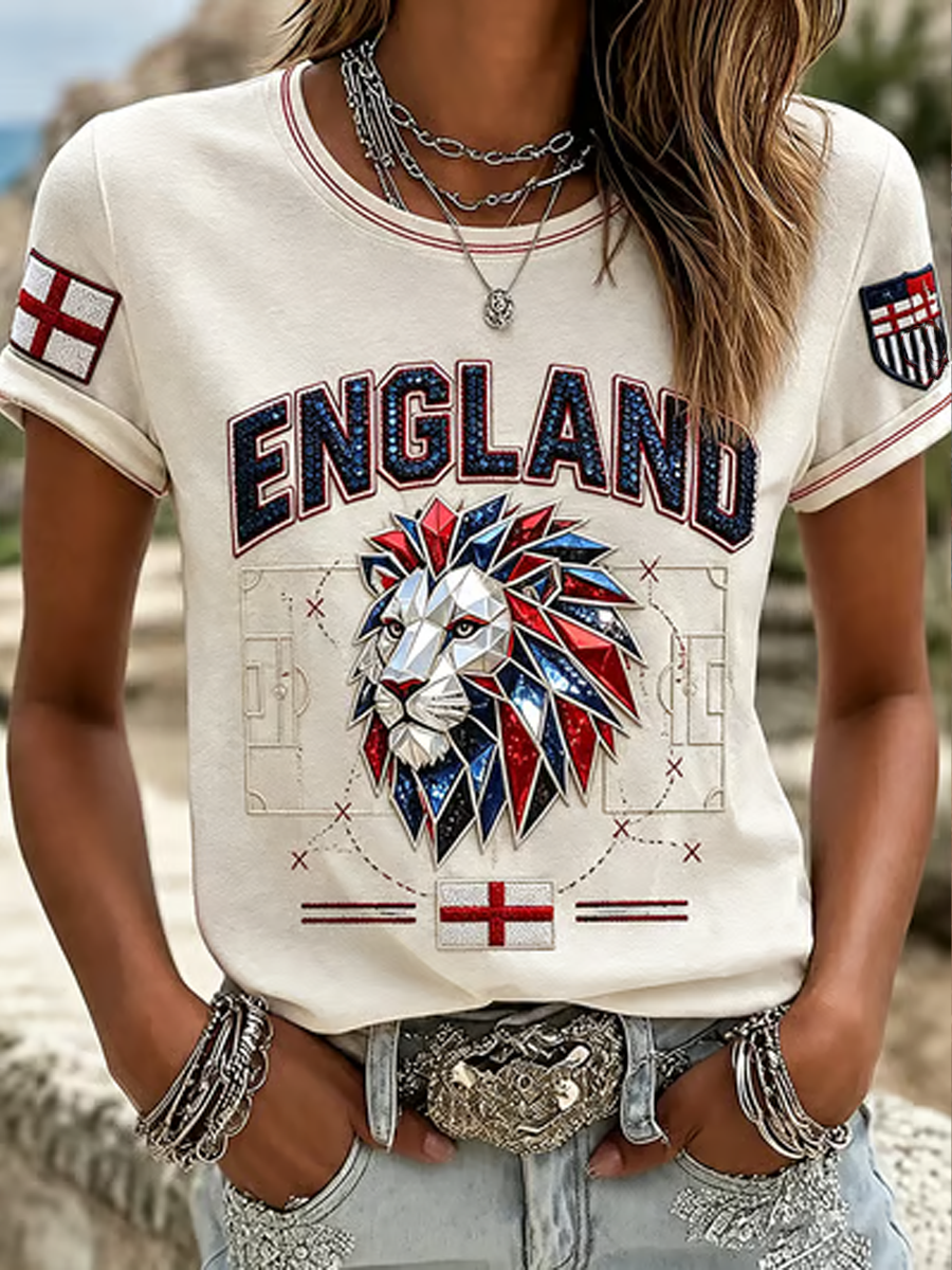 Women's England Printed short-sleeved T-shirt
