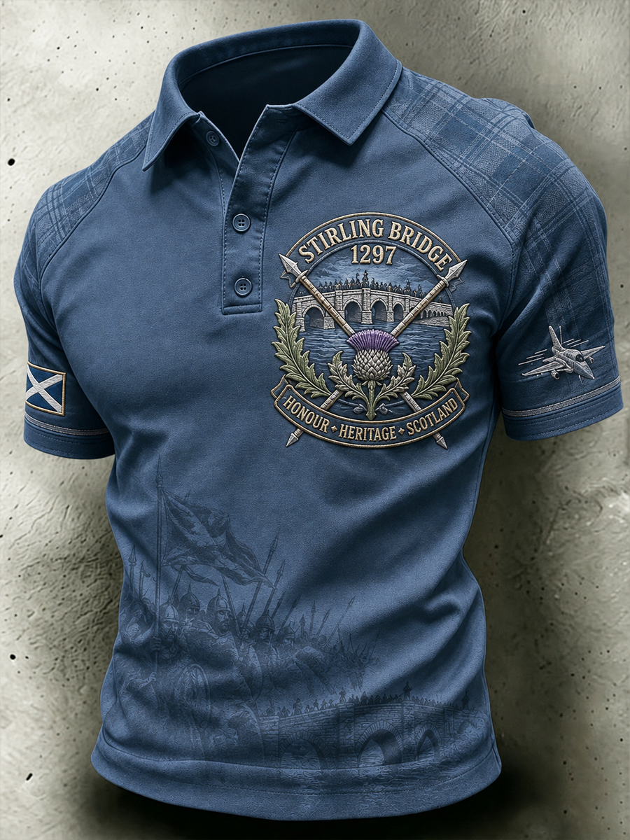 Men's Scottish veterans of the Battle of Stirling Bridge polo shirt