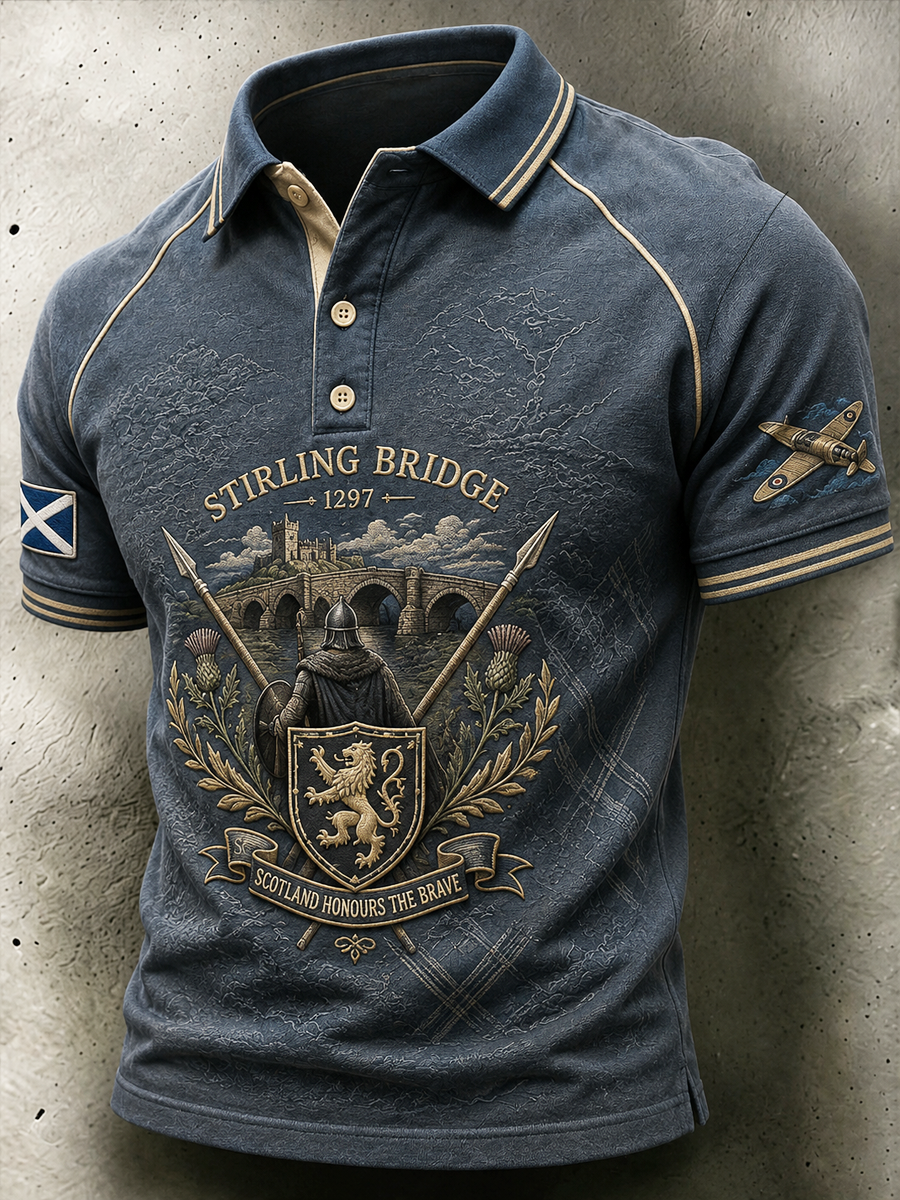 Men's Scottish veterans of the Battle of Stirling Bridge polo shirt