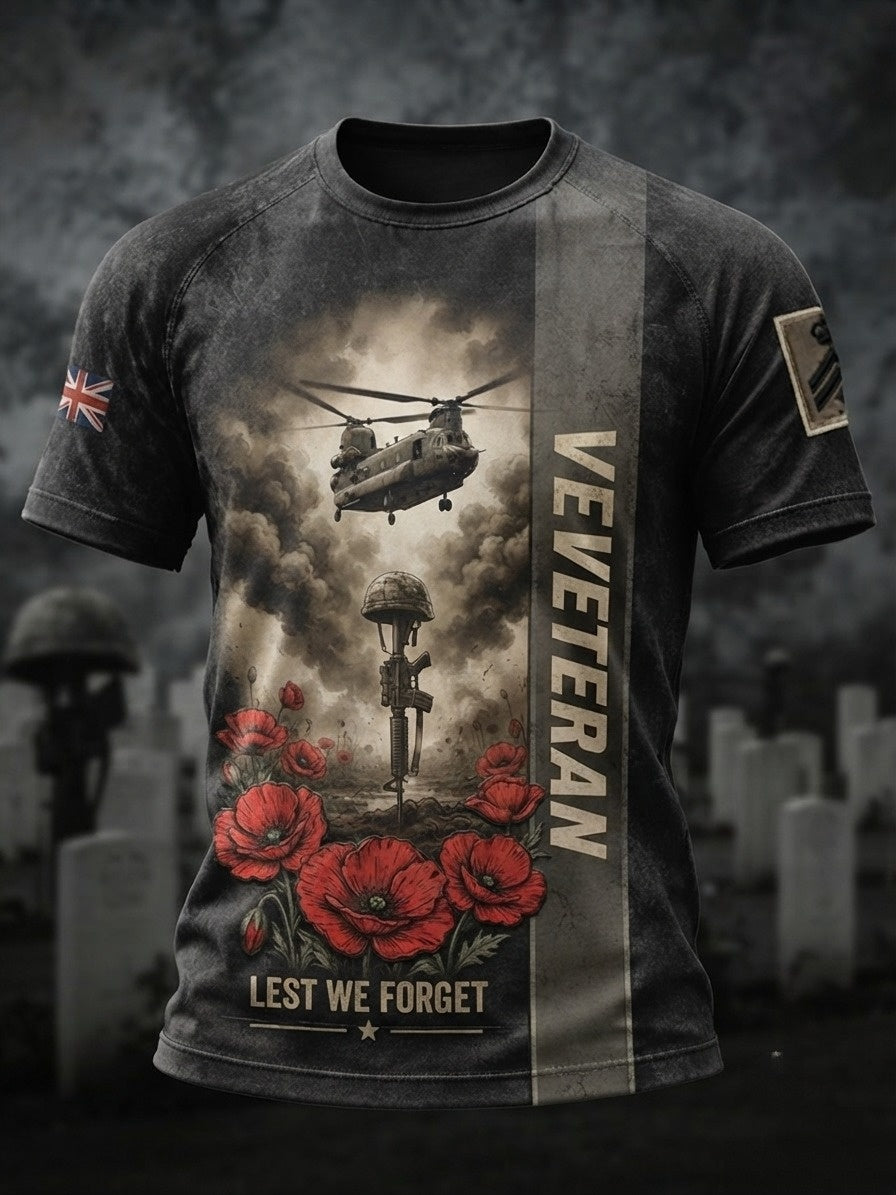 Men's British veteran print short sleeve t-shirt