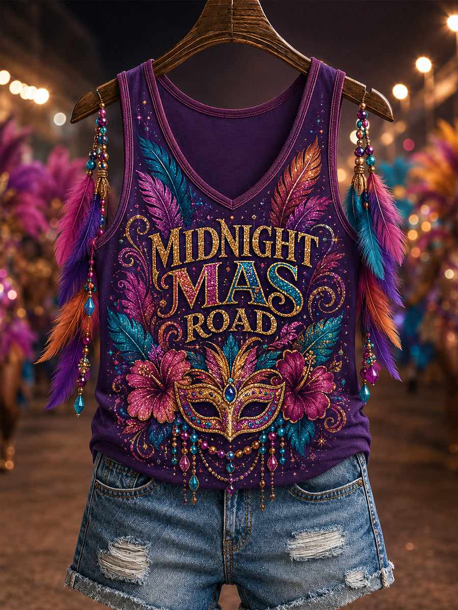 Women's Caribbean Carnival Print Casual Vest