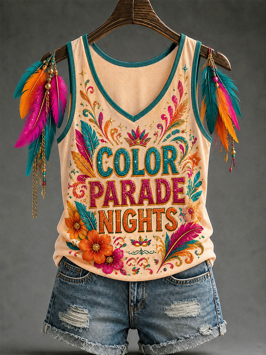 Women's Caribbean Carnival Print Casual Vest