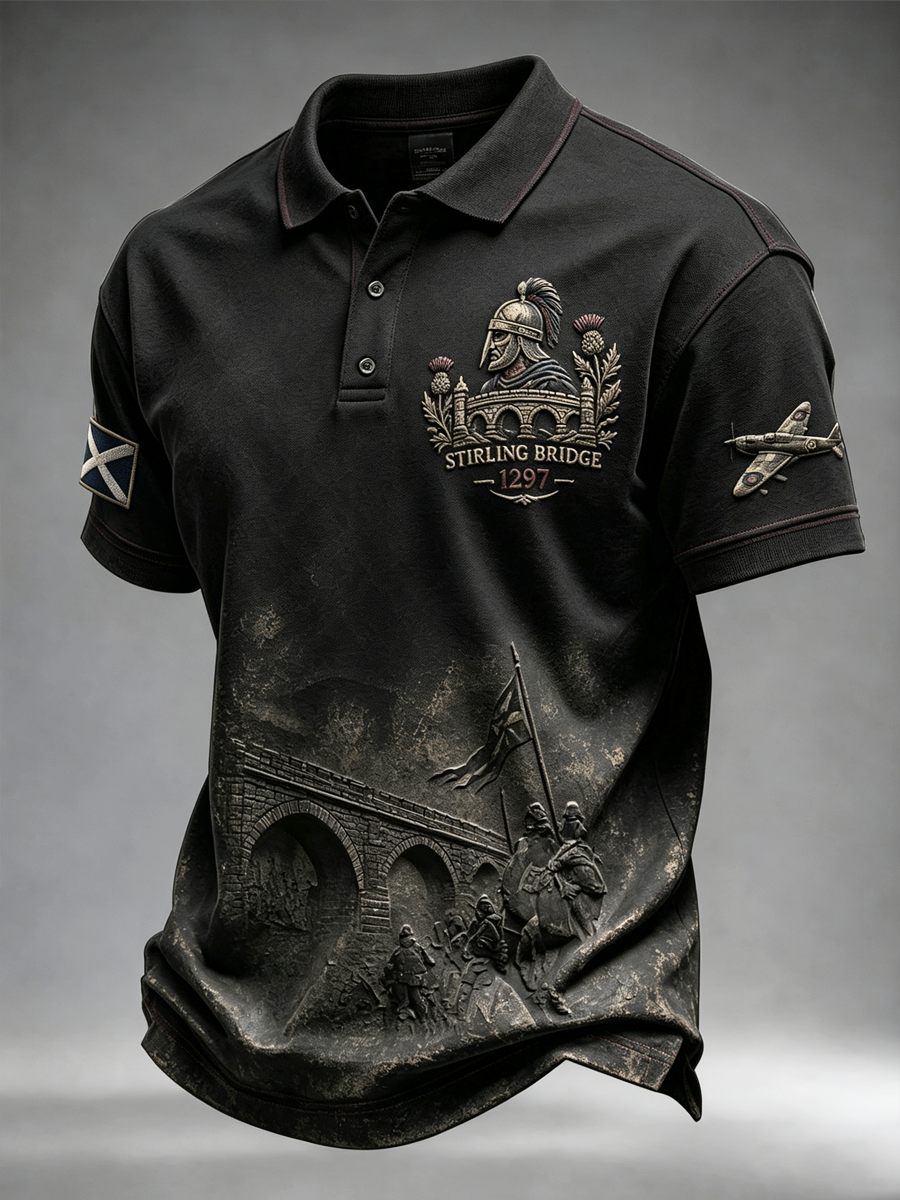 Men's Scottish veterans of the Battle of Stirling Bridge polo shirt