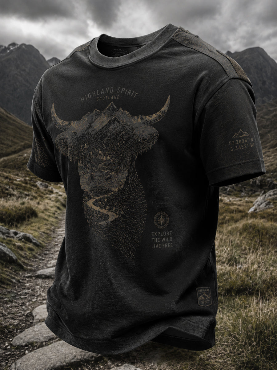 Men's Scottish Highland Cattle Printed T-shirt