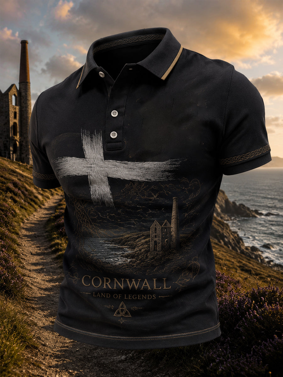 Men's Cornish Celtic-style Print Casual Top