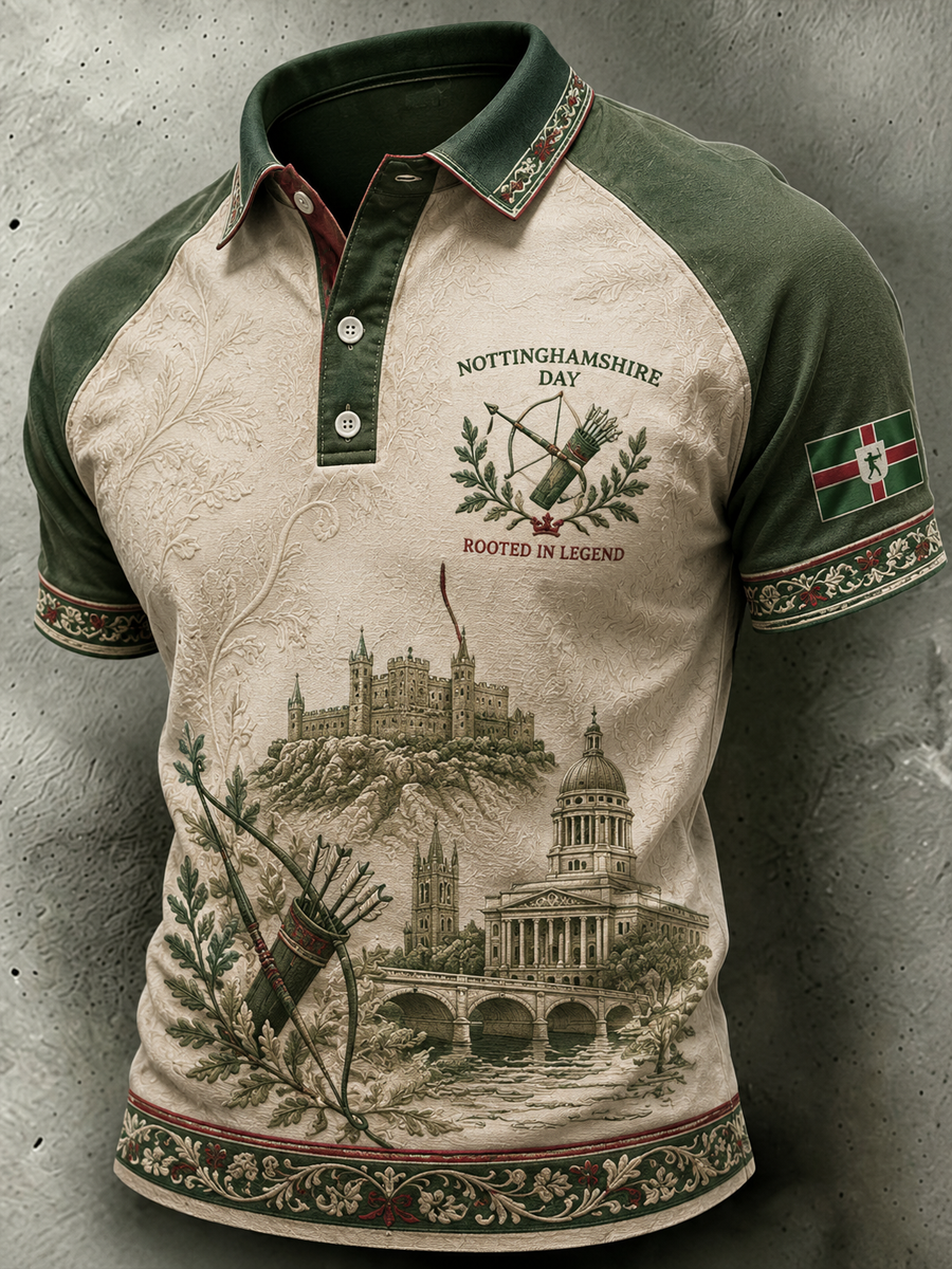 Men's Nottinghamshire Day Robin Hood Art Printed polo shirt