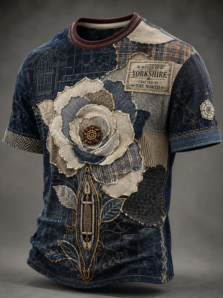 Men's Yorkshire Day White Roses Art Printed short sleeves t-shirt