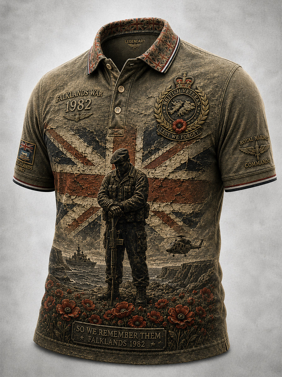Men's Falklands War Veteran Printed polo shirt