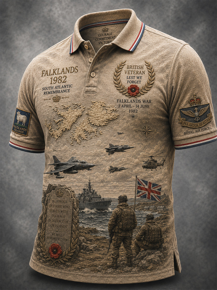 Men's Falklands War Veteran Printed polo shirt