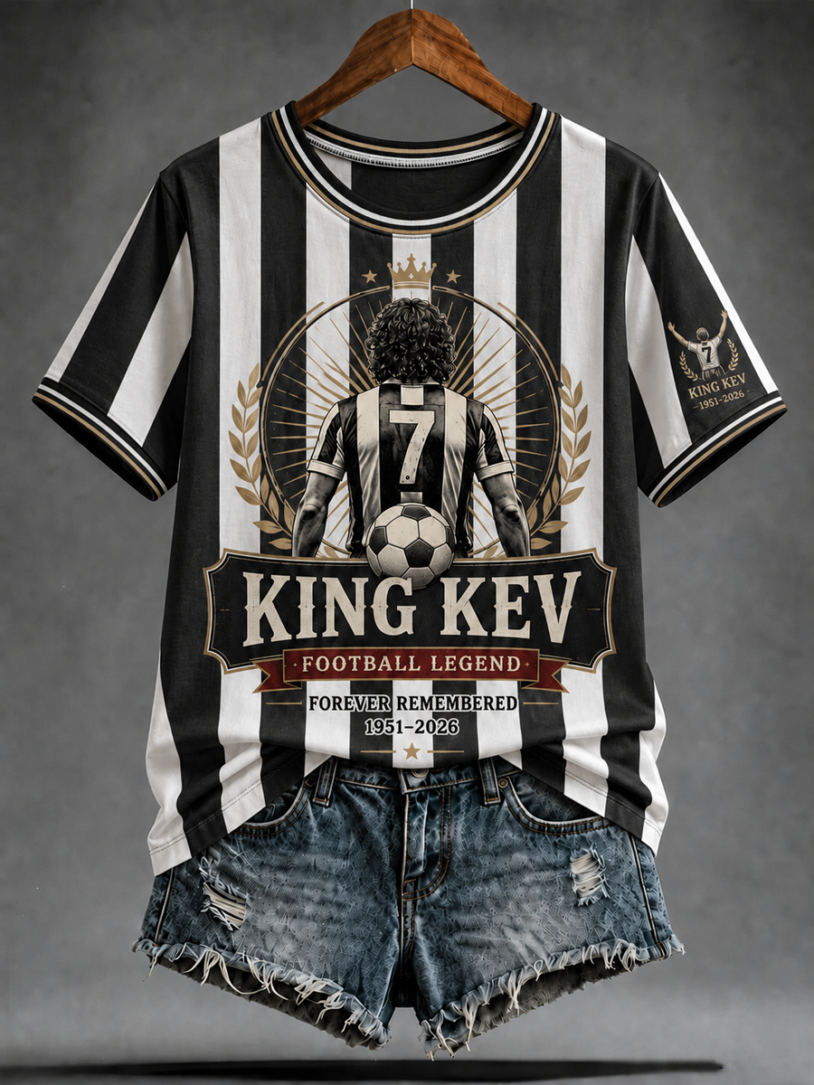 Women's England Football Lover Legend King Kev Rip Printed short-sleeved T-shirt