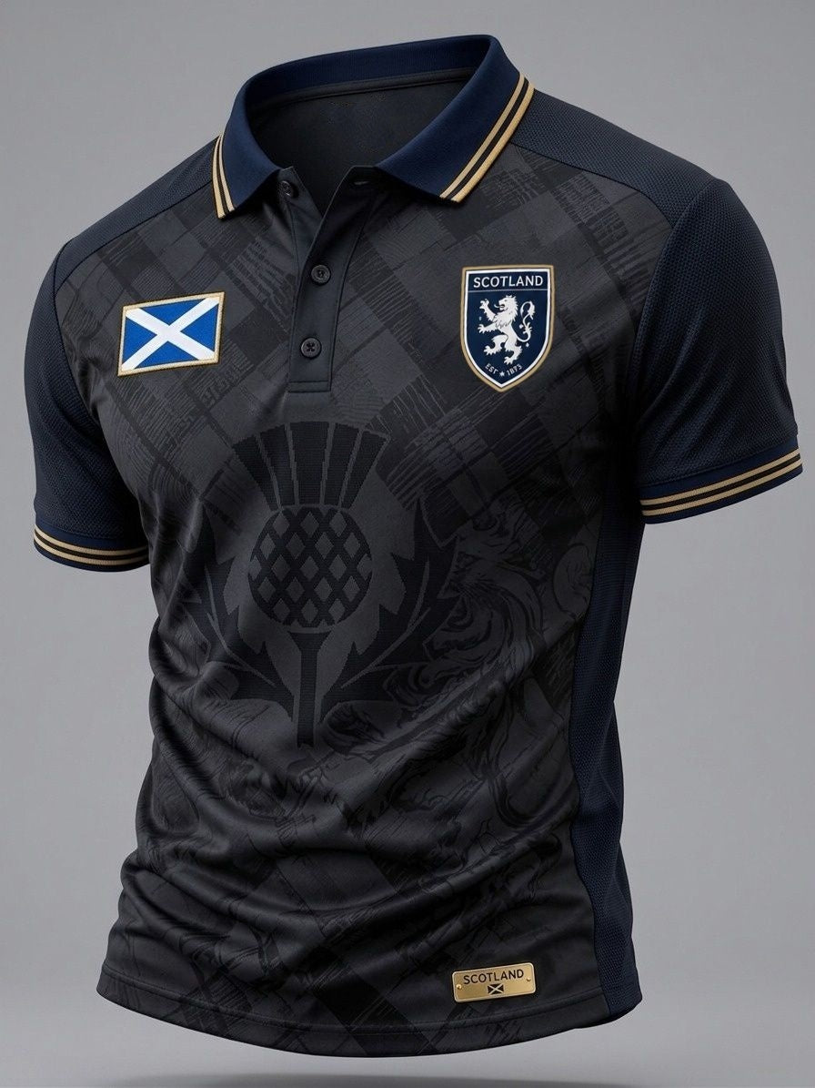 Men's UK Scotland Football Lover 2026 Printed Polo Shirt