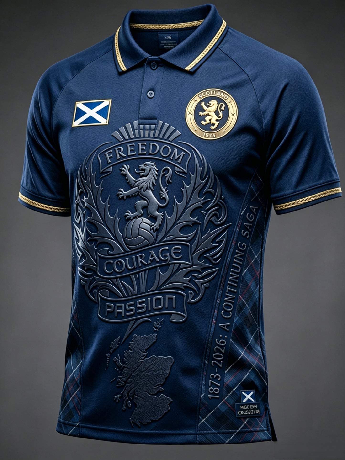 Men's UK Scotland Football Lover 2026 Printed Polo Shirt