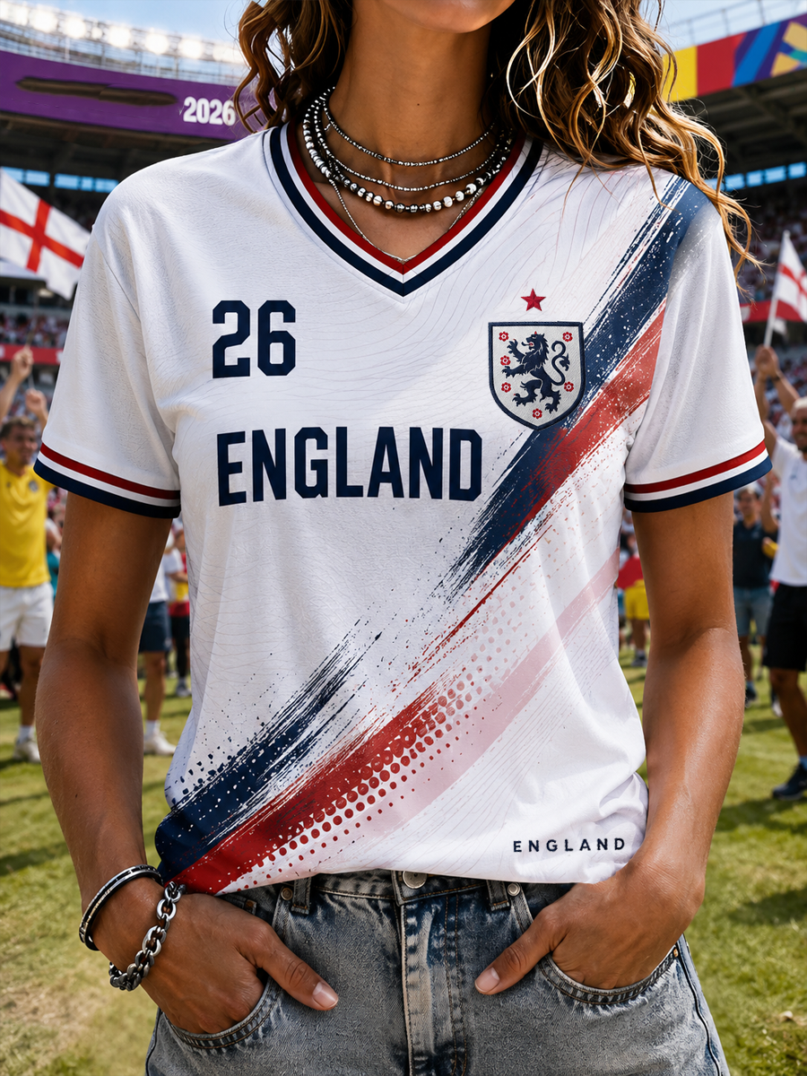 Women's UK Football Lover England Printed short-sleeved T-shirt