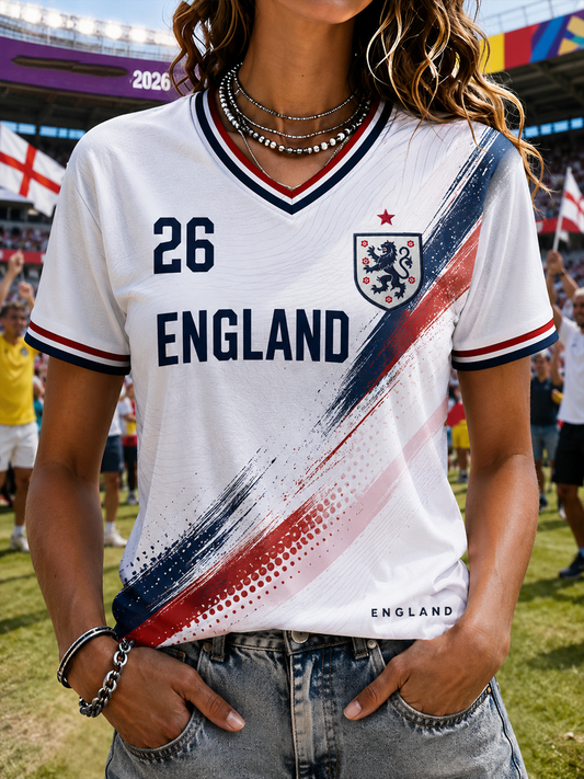 Women's UK Football Lover England Printed short-sleeved T-shirt