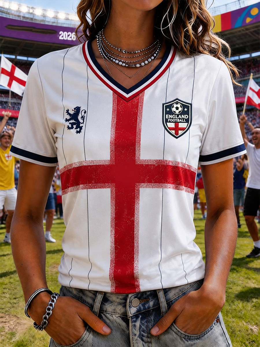 Women's UK Football Lover England Printed short-sleeved T-shirt